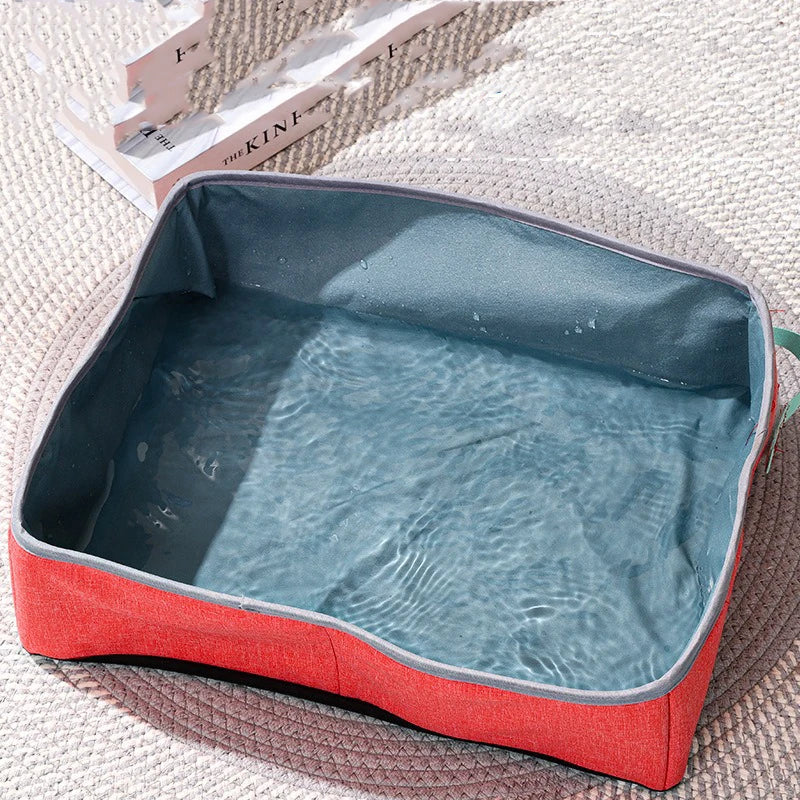 PurrFlex Litter Box | Halbgeschlossen & Faltbar | Wasserdichtes Oxford-Gewebe | Für Komfort & Hygiene