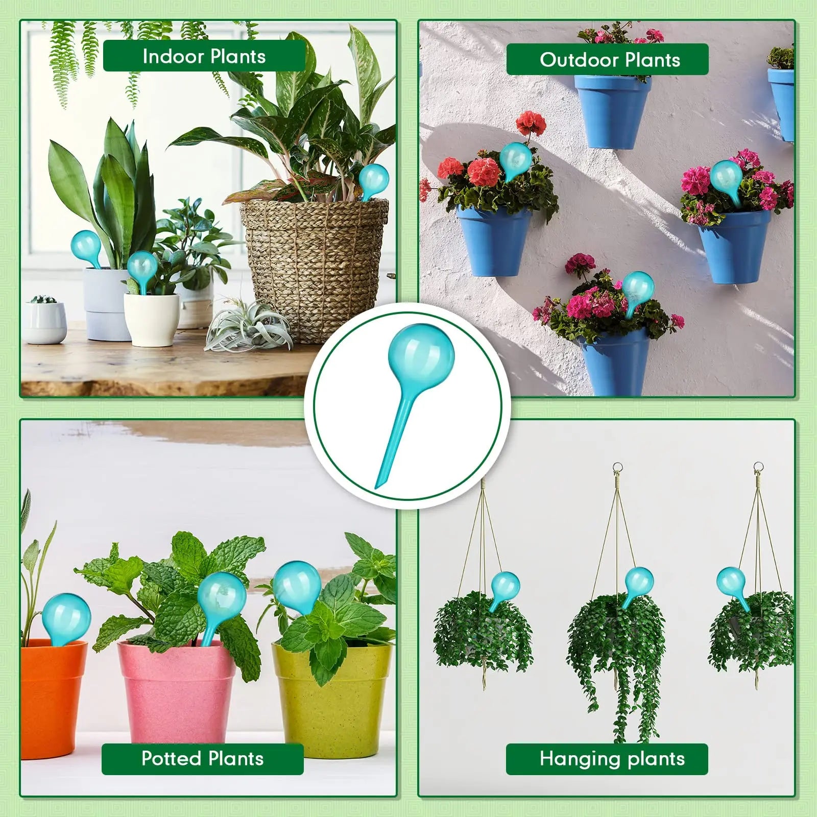 PlantFlow | Automatische Bewässerungskugeln | Selbstbewässerung | Für Pflanzen & Balkon