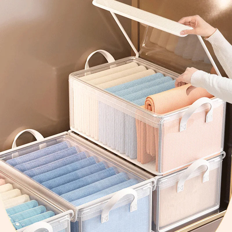 ClearBoxx Aufbewahrungsbox | Transparent & Robustes Design | Faltbar & Platzsparend