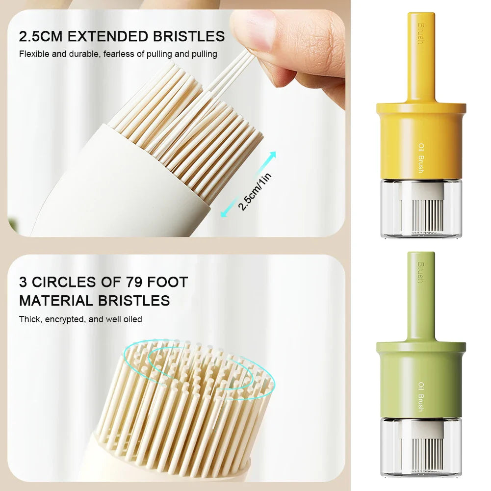 FlameChef Ölspender & Silikonpinsel | Hitzebeständig | 2-in-1 Funktion | BPA-frei