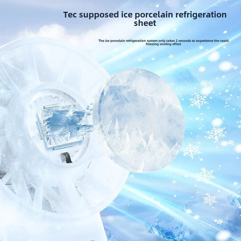 FrostCool Mini-Eisventilator | High-Speed Kühlung | USB-Aufladung & LED-Display