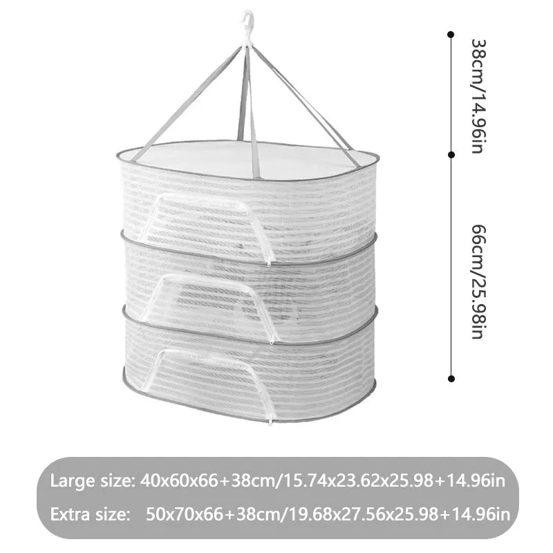 FlexiDry Trockennetz | Faltbar & Kompakt | Schnelltrocknendes Mesh-Design | 3 Ebenen