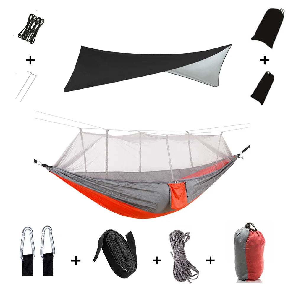 Nomaterra Hängematte | Mit Moskitonetz & Tarp | Ultraleicht & Wetterfest | Für Outdoor & Trekking
