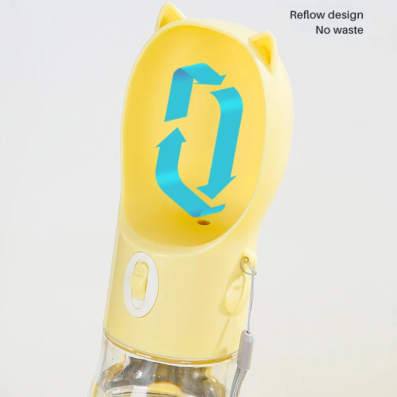 HydraBuddy 2-in-1 Haustierflasche | Wasser & Futterspender | Auslaufsicher | Einhandbedienung | Für Hunde & Katzen