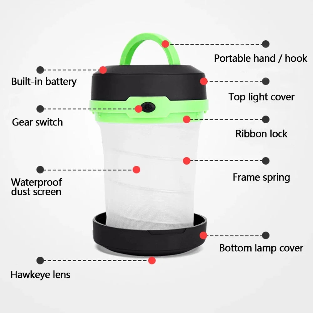 LumiFold LED Campinglampe | 2-in-1 Funktion | Ultraleicht & Kompakt | 3 Leuchtmodi