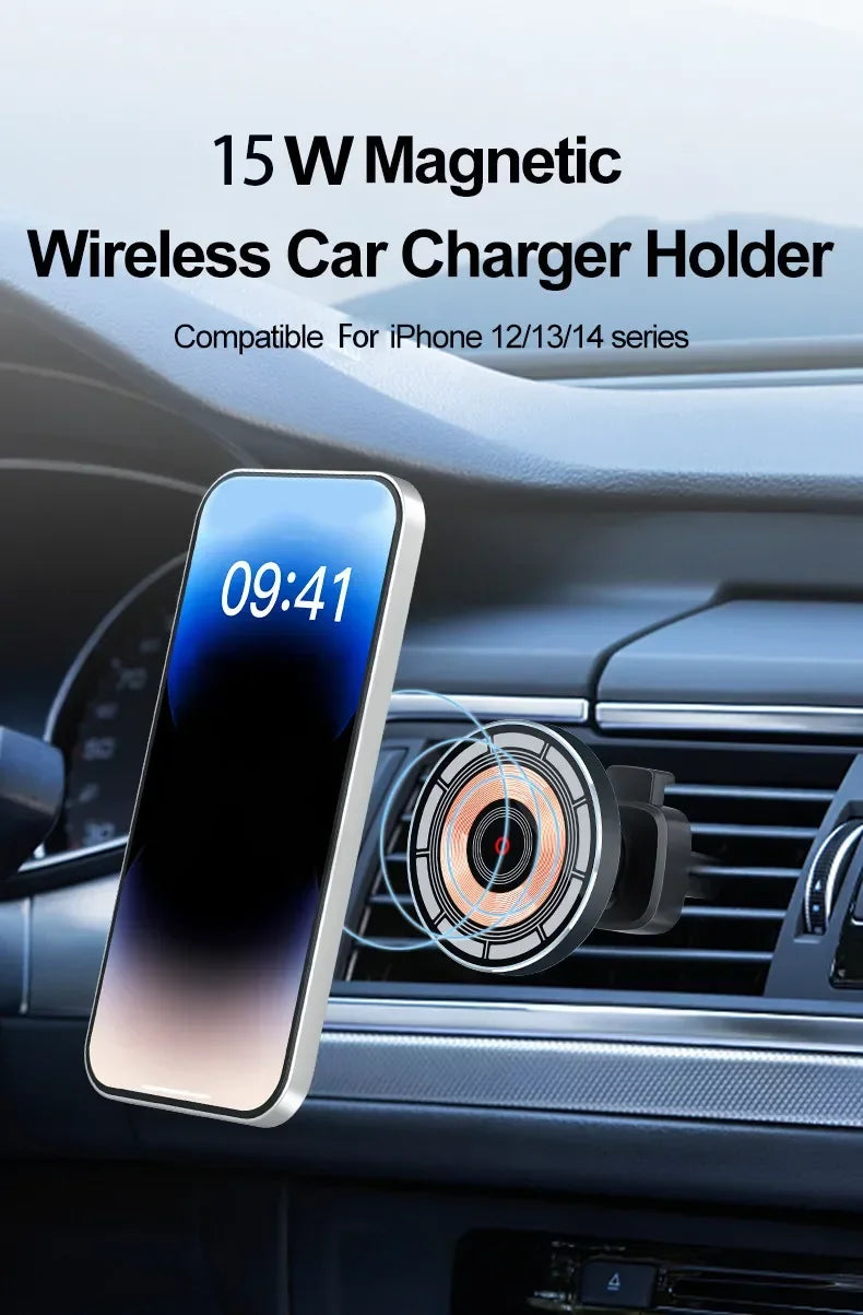 Voltigo Auto Ladehalterung | MagSafe Kompatibel | 15W Schnellladung | 360° Drehbar