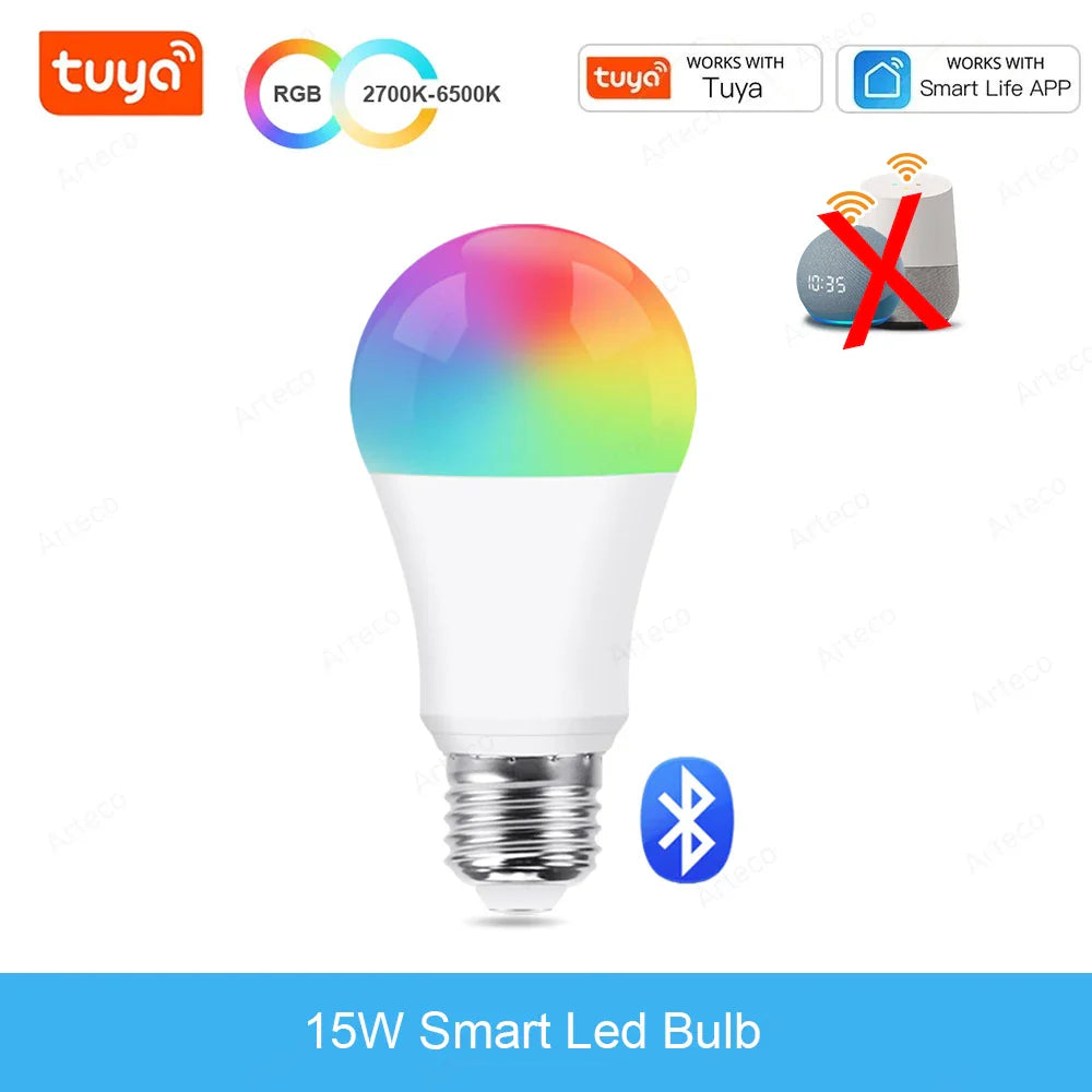 Glowion Bluetooth LED Lampe | RGB+CCT | App-gesteuert | E27 15W Dimmbar