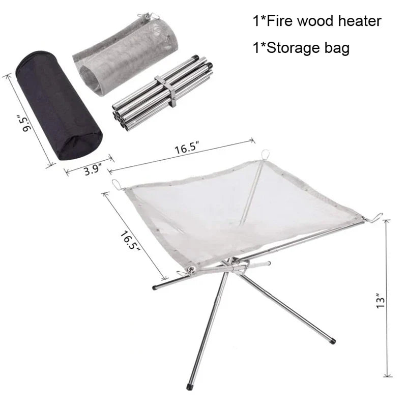 Pyroniq Outdoor Feuerstelle | Faltbar & Stabil | Edelstahl | Für Camping & Garten