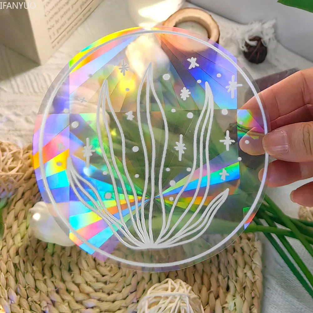 SunGlow Fenstersticker | 3D Regenbogen-Effekt | Selbstklebend & Wiederverwendbar