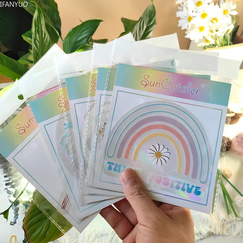 SunGlow Fenstersticker | 3D Regenbogen-Effekt | Selbstklebend & Wiederverwendbar