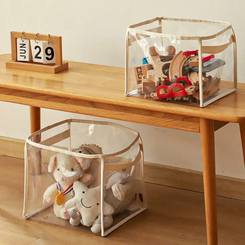 TidyBox Kids Aufbewahrungsbox Transparent | Großes Volumen | Faltbar & Wasserdicht