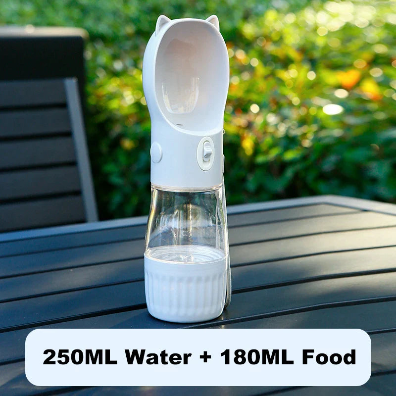 HydraBuddy 2-in-1 Haustierflasche | Wasser & Futterspender | Auslaufsicher | Einhandbedienung | Für Hunde & Katzen