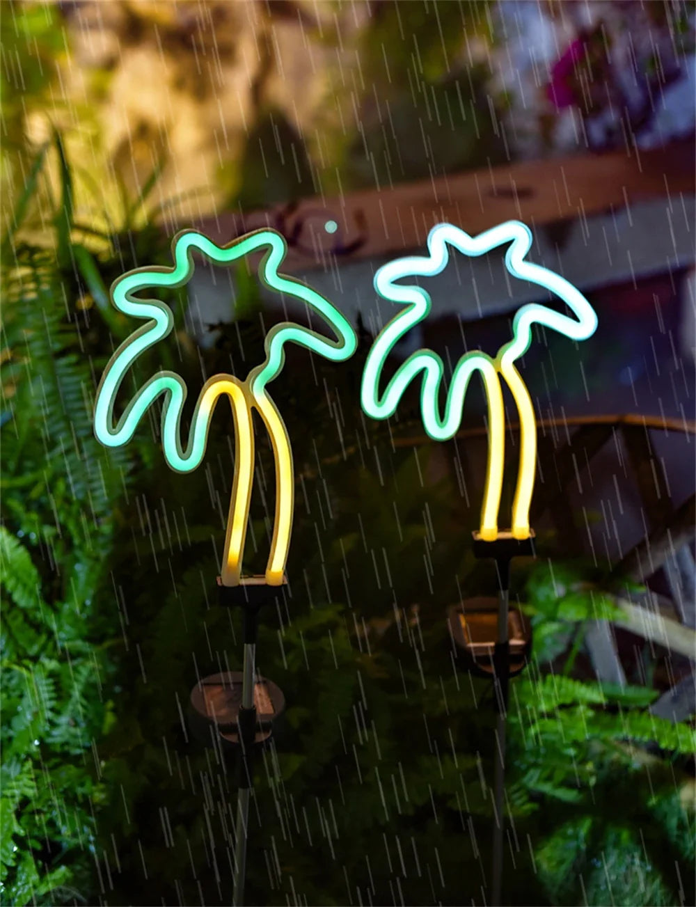 NeonBlitz | Solar Gartenleuchten | Cactus & Flamingo Design | Wetterfest & Automatisch
