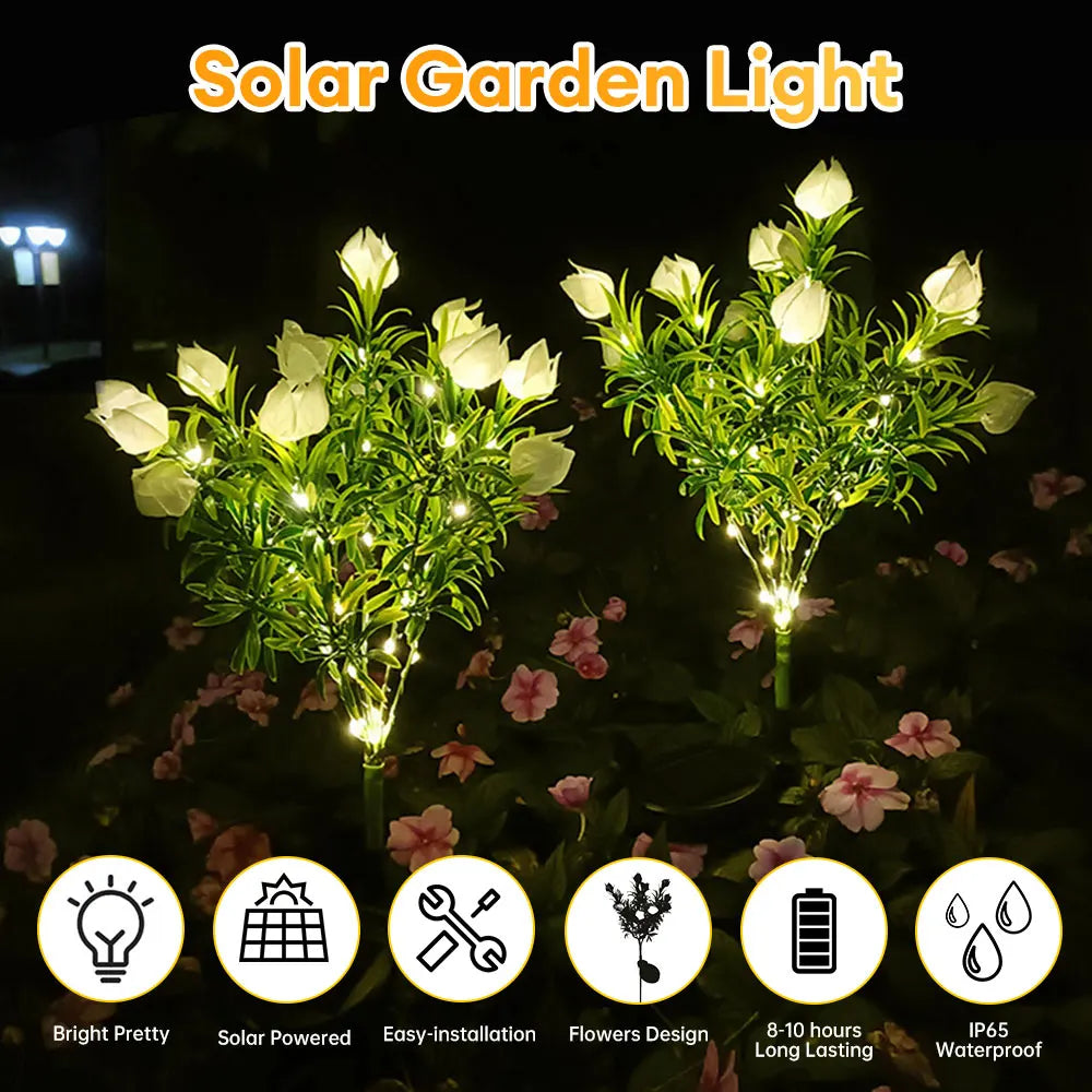 SolarBlossom Garten-Leuchte | Zauberhafte Solar-Blumen‑Laterne | IP65 & 42 LEDs
