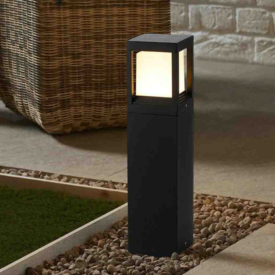 Solarin EdgePost | Solar Gartenleuchte Modern | Warmweißes LED-Licht | Kabellos & Wetterfest | 60 cm Aluminium-Säule