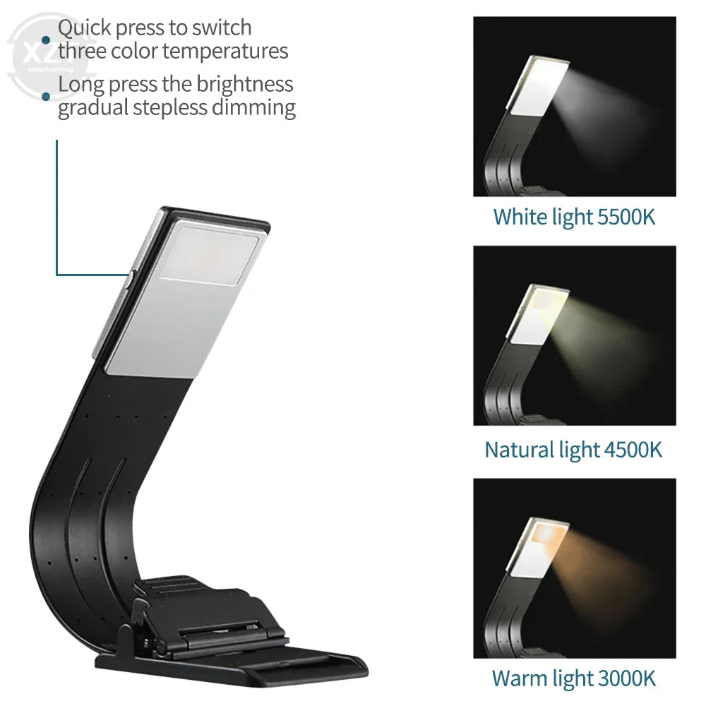 LightEase | LED Leselampe USB | Flexibel & Dimmbar | Für Bücher eReader Reisen