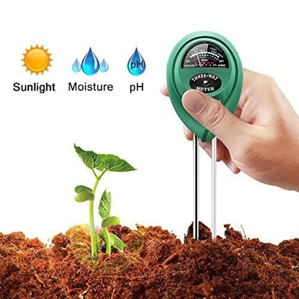 PlantSense 3-in-1 Bodenmessgerät | Feuchtigkeit, pH-Wert & Licht | Ohne Batterien
