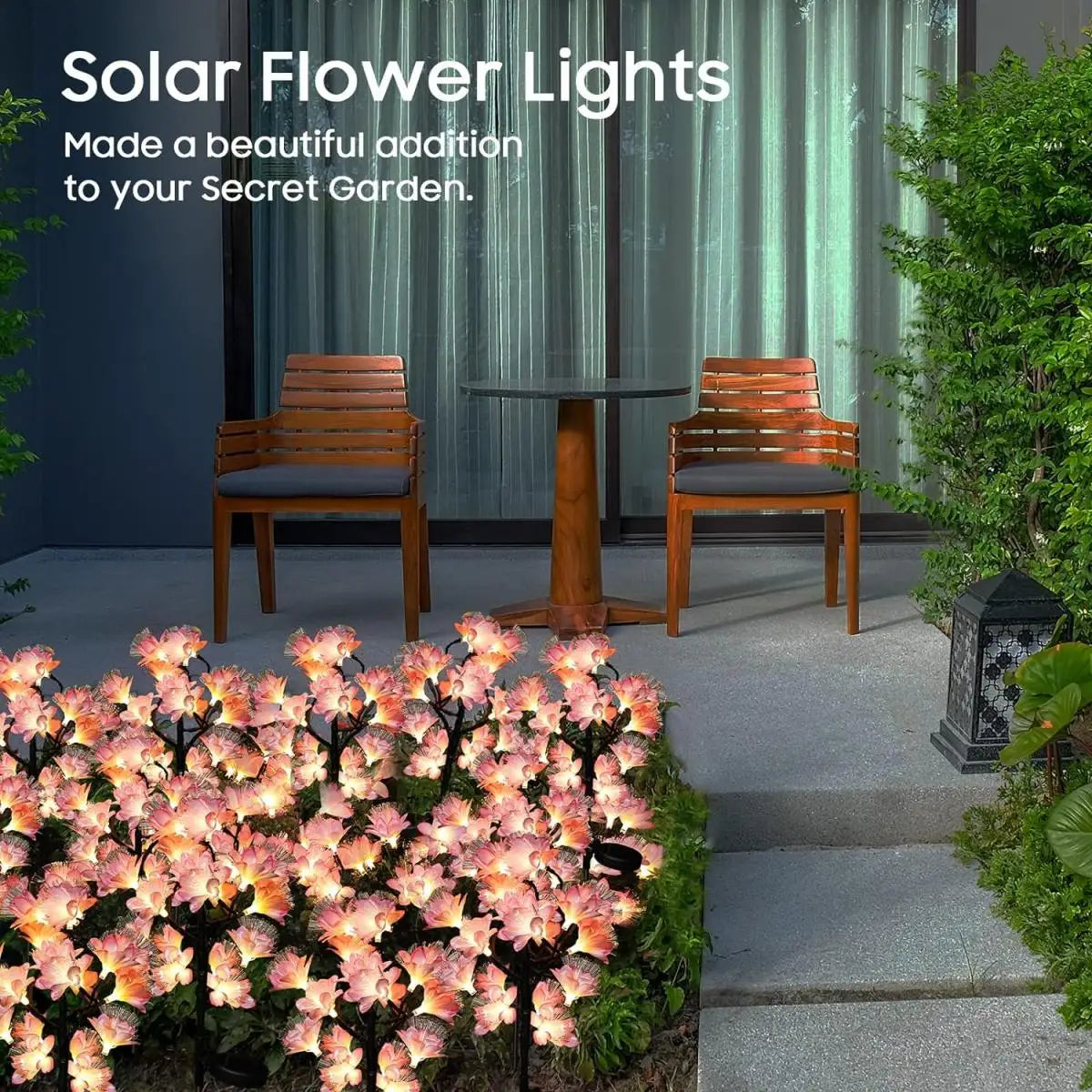 CamelliaGlow Solar Gartenleuchten | Kamelien-Design | Energieeffizient & Wetterfest | Für Garten & Terrasse