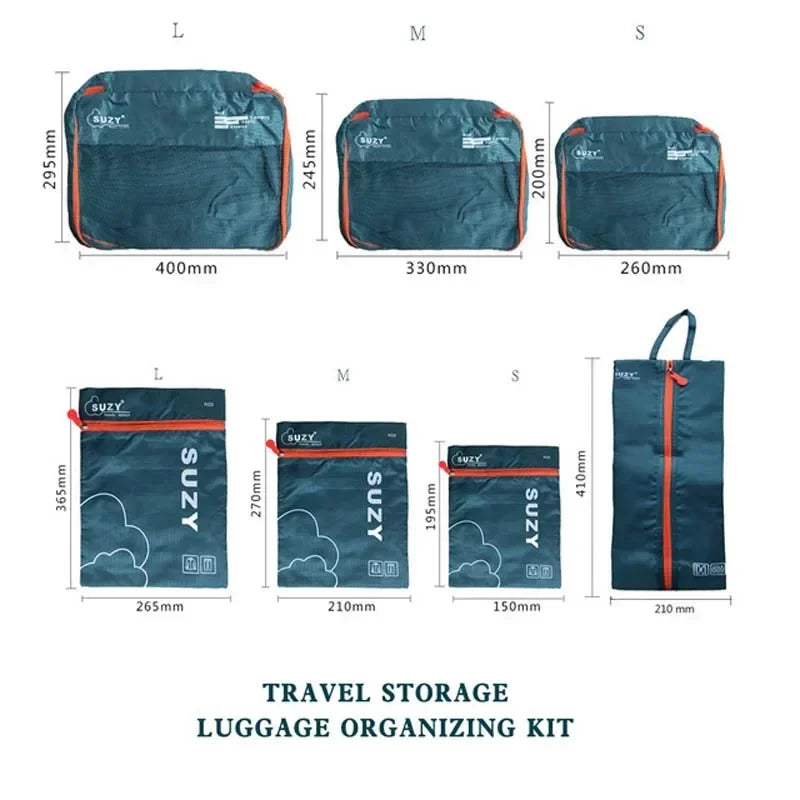 TravelEase Organizer Set | 7-teilig | Platzsparend | Wasserabweisend