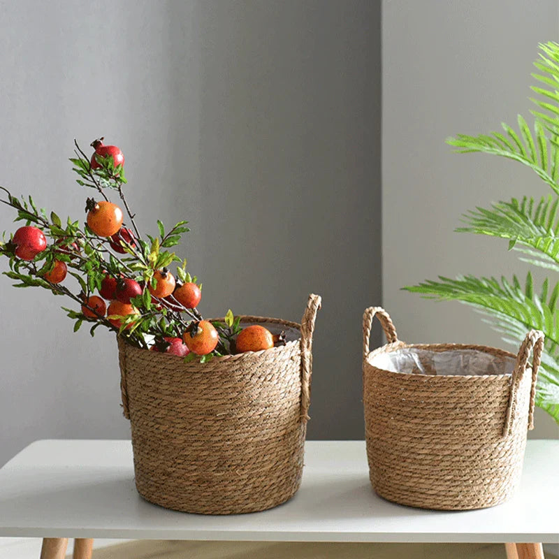 Fibrano Blumentopf Geflochten | Aus Naturfasern | Boho & Landhausstil | 2 Größen