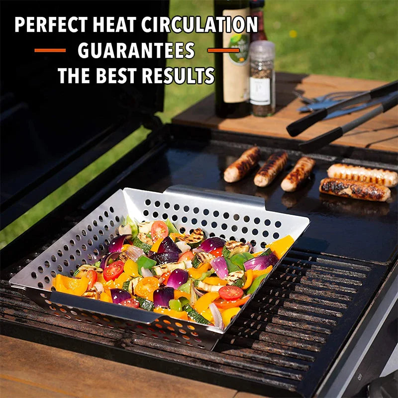 GrillMaster Pro | Grillkorb aus Edelstahl | Für Gemüse, Fisch & Feingrillgut | Spülmaschinenfest