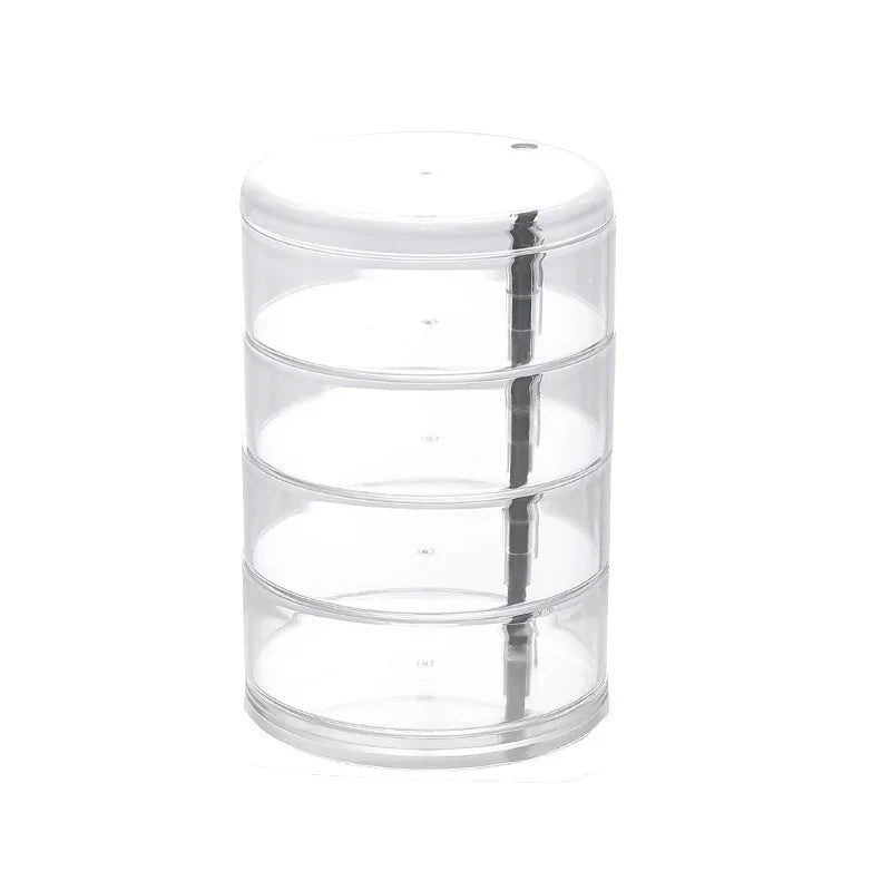 Rotaviva Schmuckbox | 360° Drehbar & Staubdicht | 5 Ebenen Organizer | Transparent & Kompakt