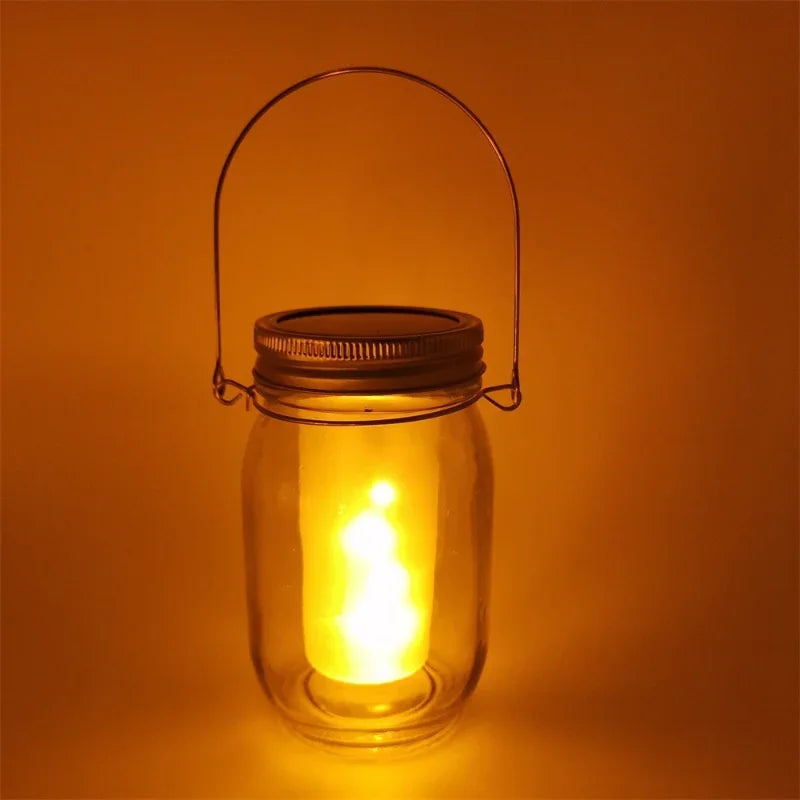 LumiJar FlameTop | Solar LED-Deckel für Mason-Gläser | Flackerlicht Effekt | Für Garten & Balkon