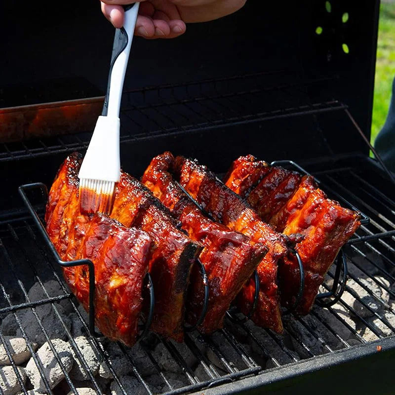 BBQPro Rippchenhalter | Antihaftbeschichtet | Platzsparend | Für Gasgrill & Smoker
