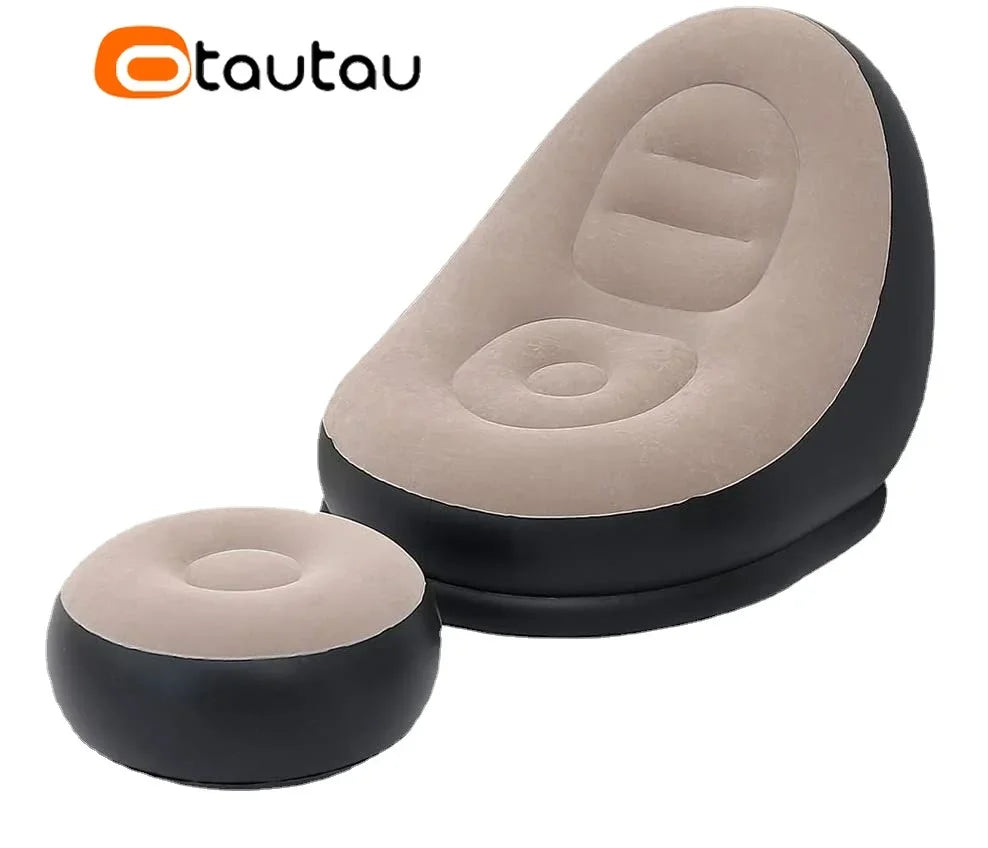 ComfortFlex | Relaxsessel mit Hocker | Ergonomisch & Mobil | Schnell Aufblasbar | Komfortabel