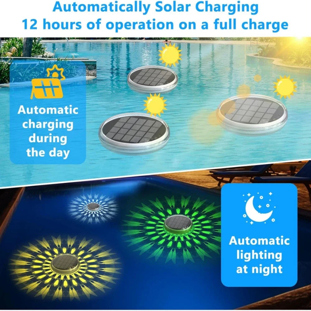 GlowWave | Solar Poollicht | 16 Farben & Fernbedienung | IPX7 Wasserdicht