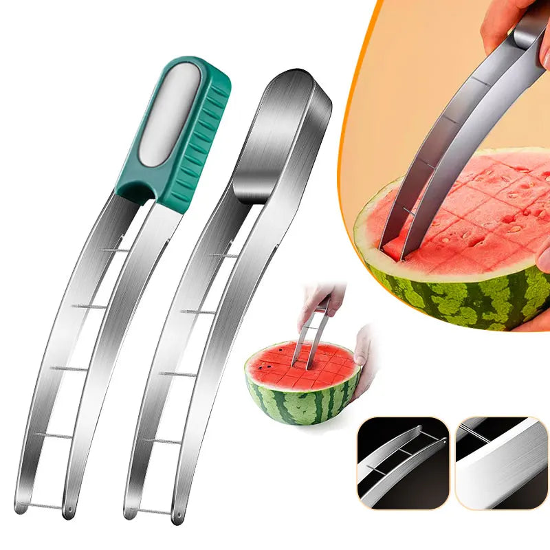 Frutava SliceBuddy | Würfelschneider aus Edelstahl | Für Melonen & Obst | Kompakt & Spülmaschinenfest | Ideal für Sommer, Picknick & Küche