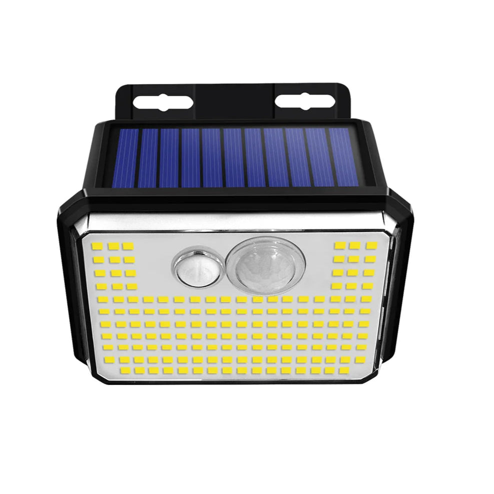 Vistalux Solar Wandleuchte | 148 LEDs | 3 Lichtmodi & Bewegungssensor | IP65 Wasserdicht