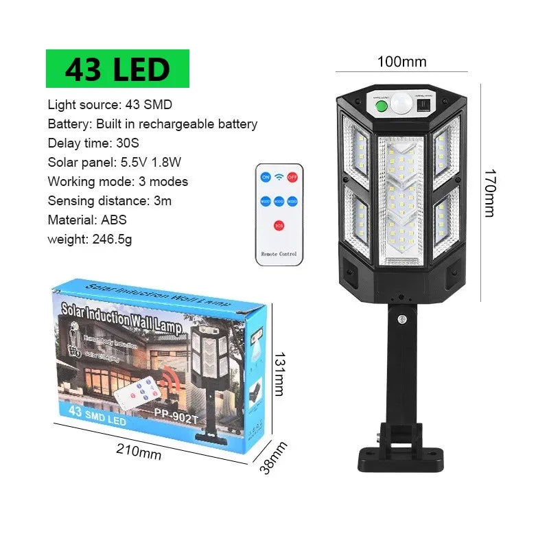 Lumivor Solarstrahler | 9900 Lumen | Mit Fernbedienung & Bewegungssensor | IPX6 Wetterfest