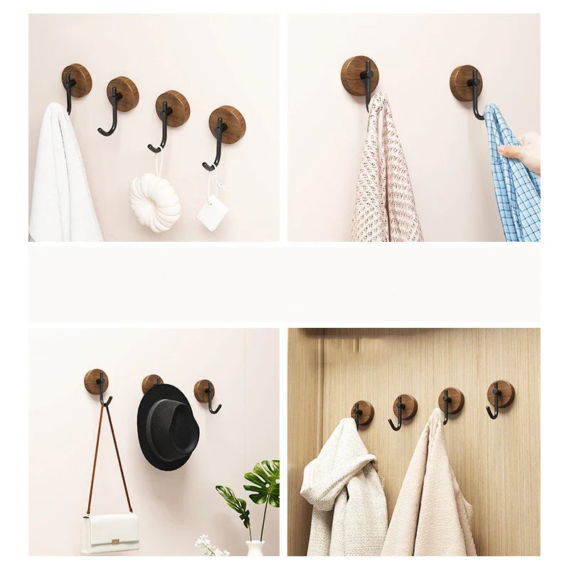WoodEssence WallHook | Walnussholz | Selbstklebend | Dekorativ & Funktional