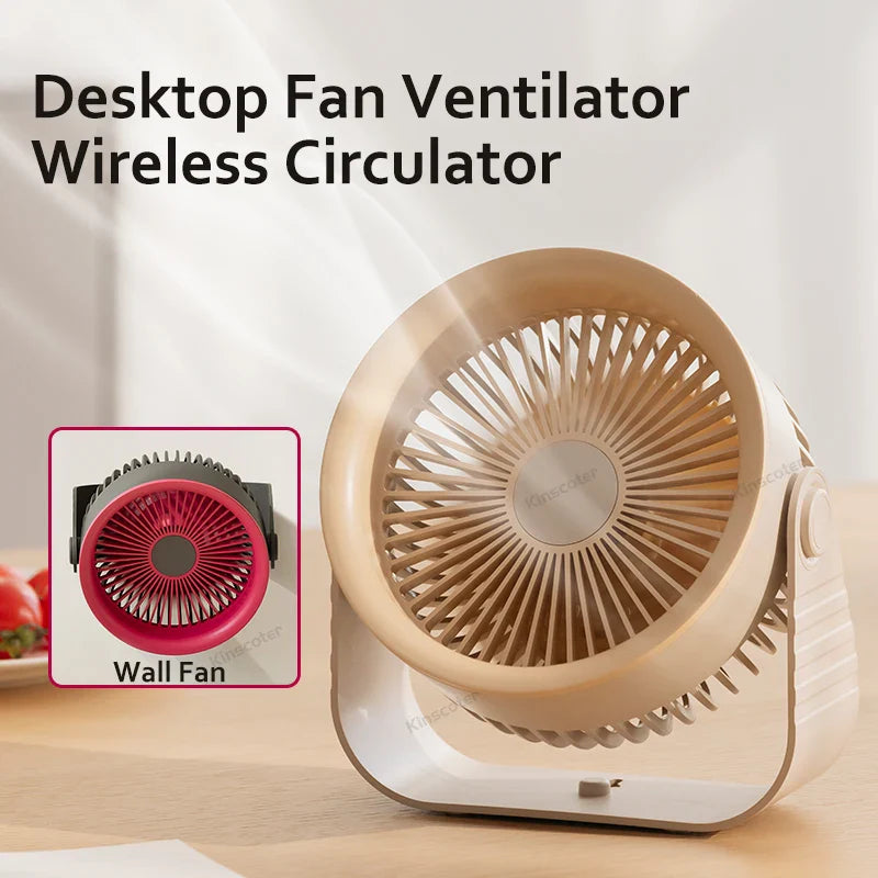 Brisano Mini Ventilator | 3600 mAh Akku | 4 Stufen & USB | Kompakt & BPA-frei