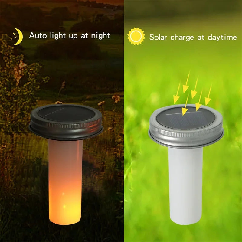 LumiJar FlameTop | Solar LED-Deckel für Mason-Gläser | Flackerlicht Effekt | Für Garten & Balkon