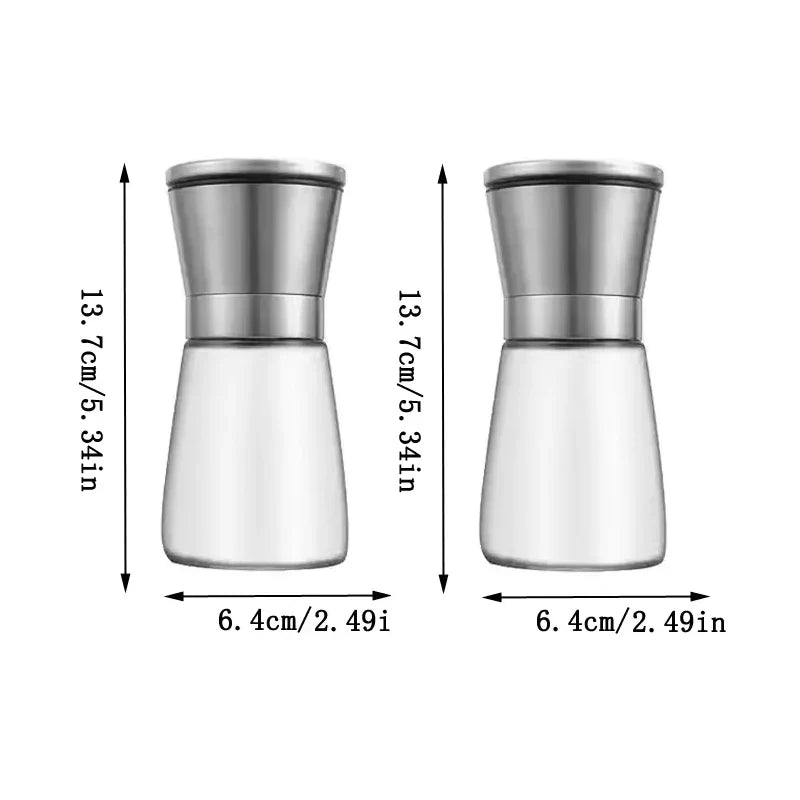 GrindMaster | Gewürzmühle | Einstellbares Mahlwerk | Glas & Edelstahl