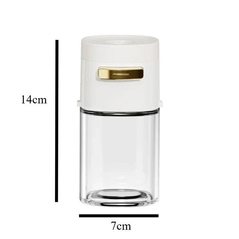 SpicePress | Gewürzglas mit Dosiermechanismus | Luftdicht & Hygienisch | 180ml