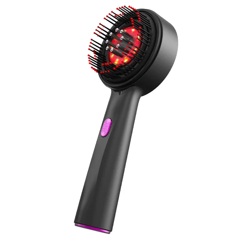DermaGlow | Mikrostrom Massagekamm | LED-Licht & Serumfunktion | 3 Massage-Modi