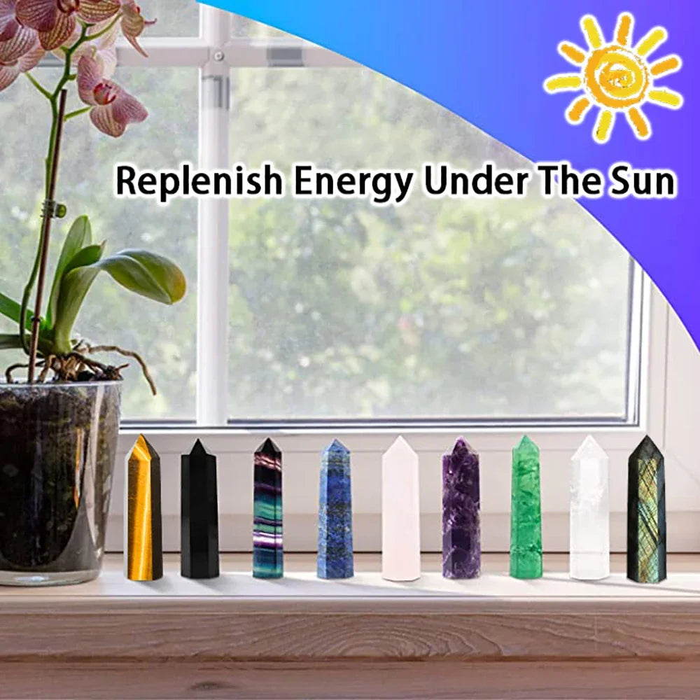 Energora Kristall-Obelisk | Echter Naturquarz | Für Meditation & Chakra-Heilung | Spirituelles Dekoobjekt
