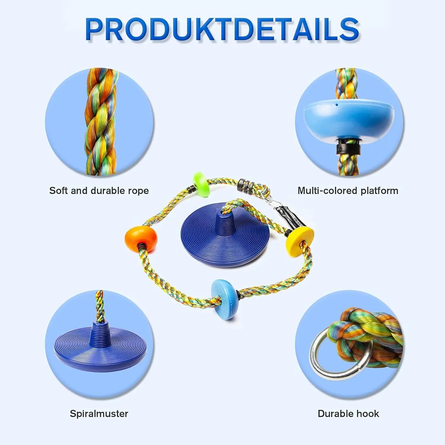 Alplino Kletterseil-Set | Kinder Kletterspielzeug | Für Garten & Spielplatz | Mit Plattform
