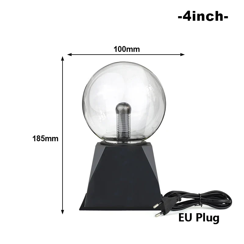 Electrava | Magische Plasmakugel Lampe | LED Taschenlampe mit Berührungs- und Soundsteuerung | 220V EU-Stecker | 10–20 cm | Dekoratives & Partylicht