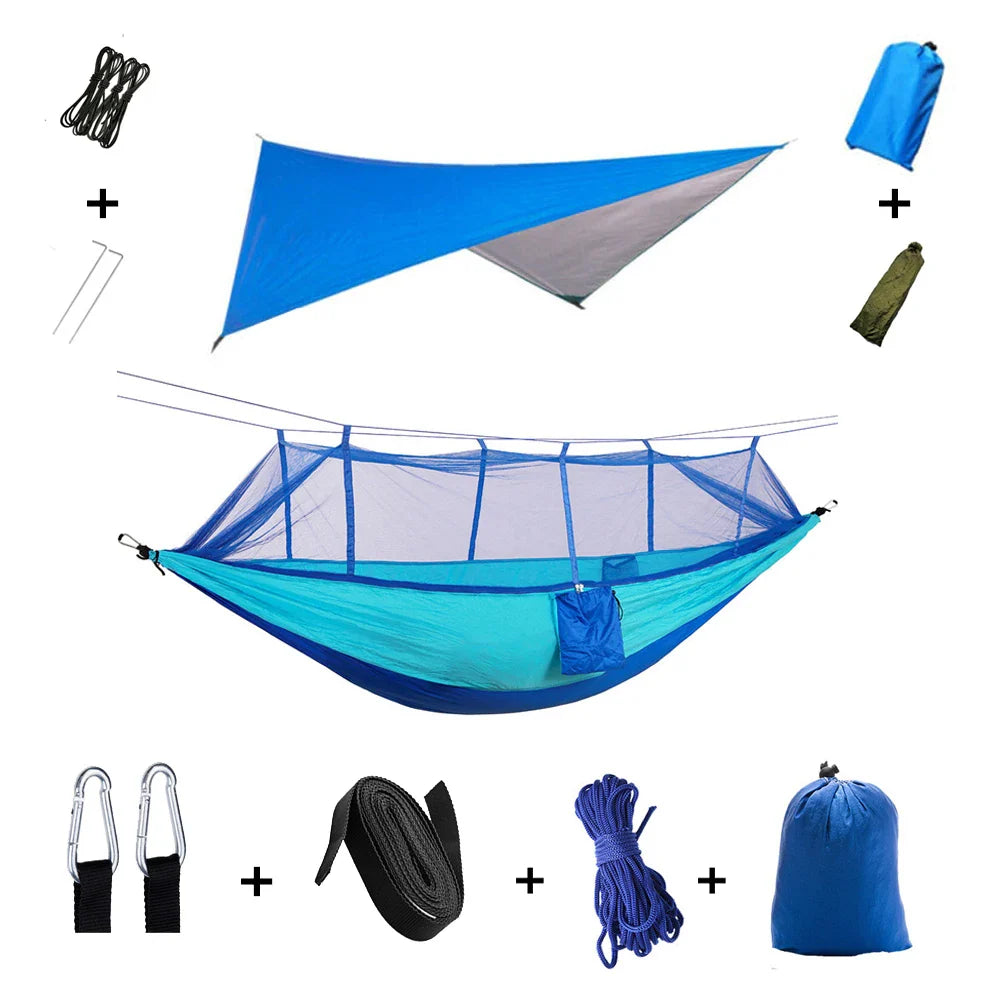 Nomaterra Hängematte | Mit Moskitonetz & Tarp | Ultraleicht & Wetterfest | Für Outdoor & Trekking