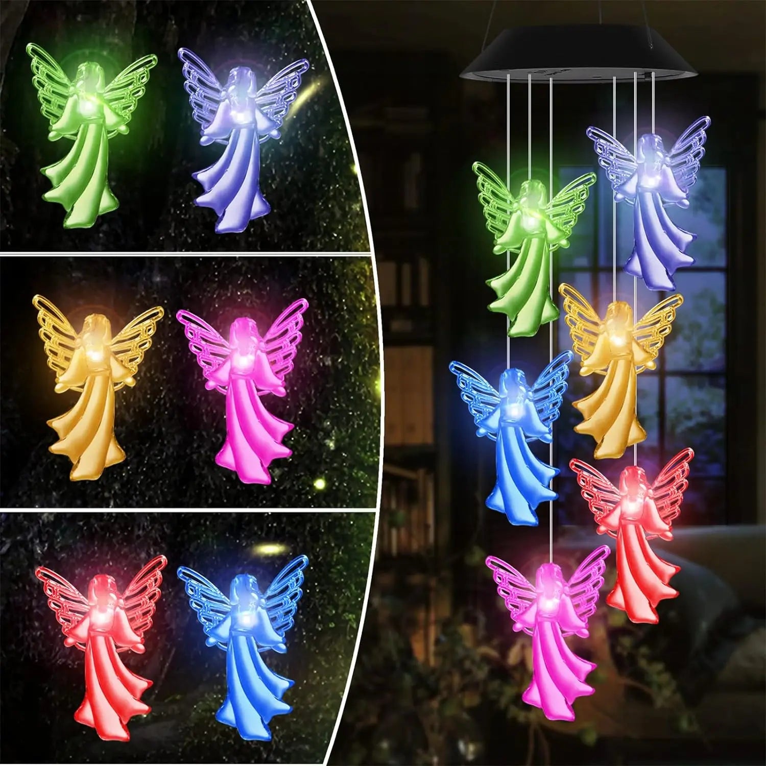 Auraluma | Solar Windspiel | Farbwechselnde LED | Wetterfest Für Außen