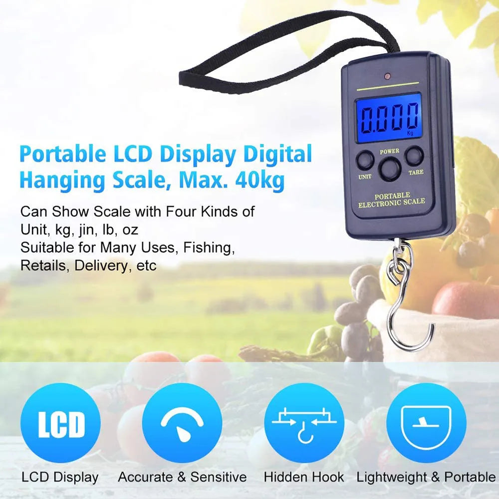 WeighMax | Digitale Hängewaage | Kompakt & Präzise | Bis 40 kg | LCD-Display