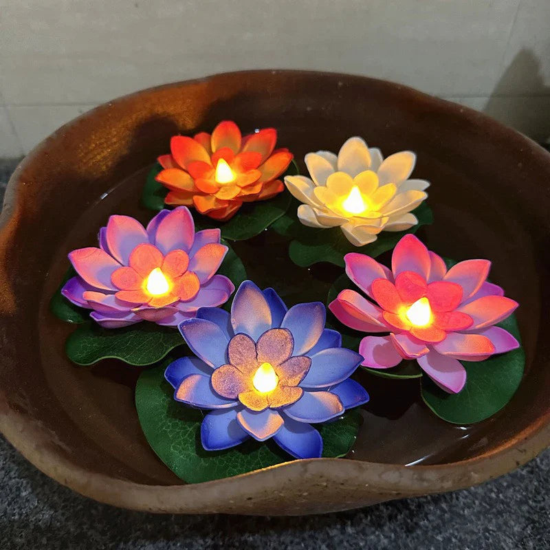 GlowLotus Solar-Lotuslampe | Wassersensor | Warmweißes Licht für Teich & Garten