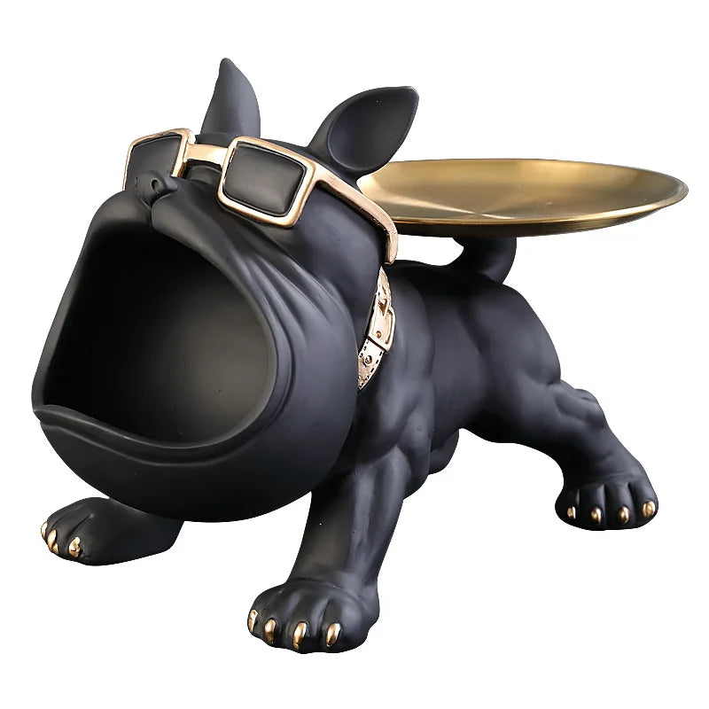 PawVault Bulldog Organizer Figur | Stilvolle Deko | Praktische Aufbewahrung | Geschenkidee für Hundefreunde