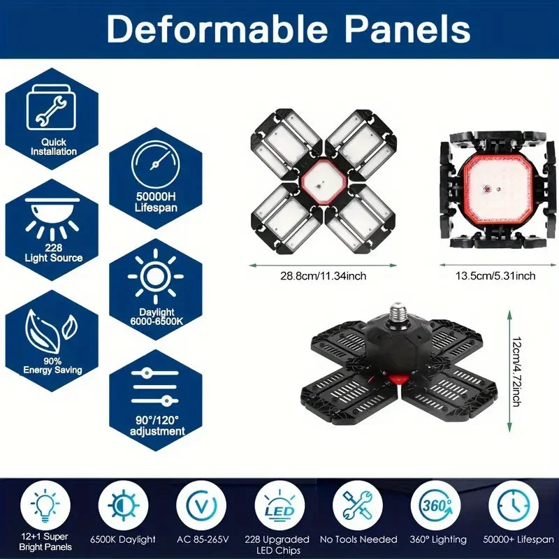 FlexiBeam | LED Deckenleuchte | Verstellbare Lichtpaneele | Für Werkstatt & Garage