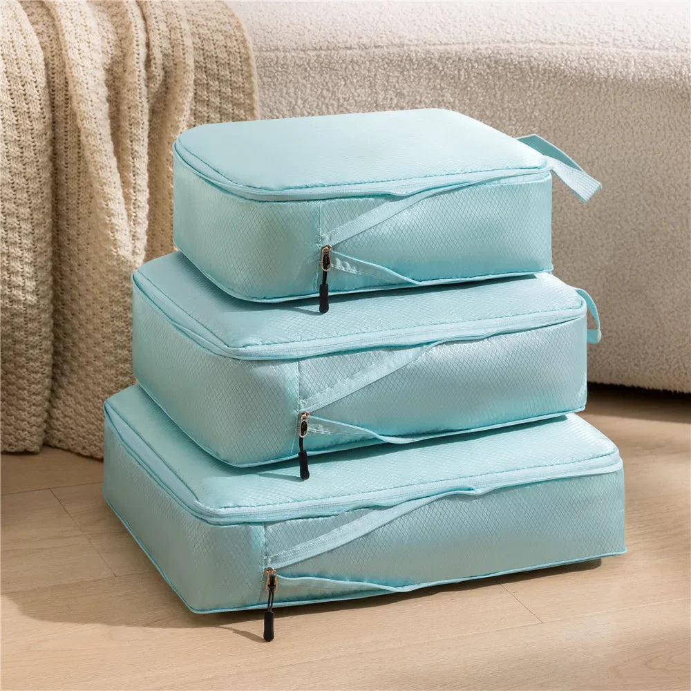 Packavio Packwürfel Set | 3 Größen & Komprimierbar | Wasserdicht & Ultraleicht | Für Reisen & Alltag