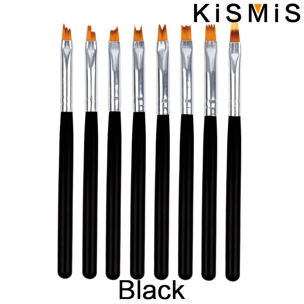 Nailina ArtBrush Set | 8-teiliges Pinselset | Für Feine Nail Art & Gel-Designs | Ergonomische Holzgriffe